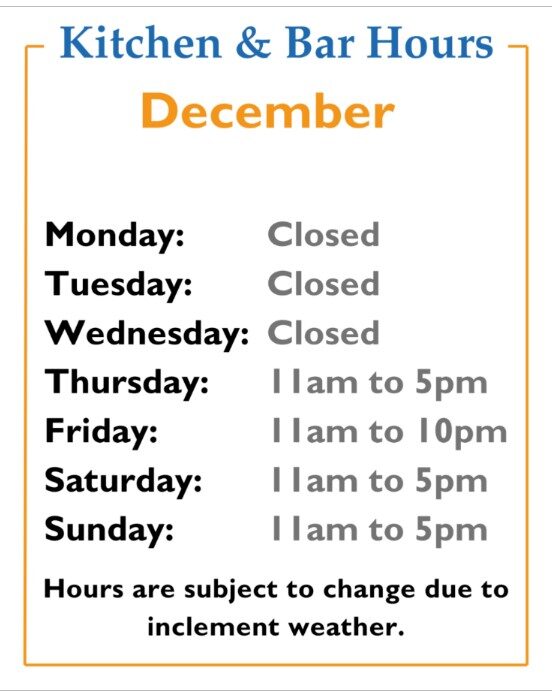 Dec 2025 Kitchen Hours