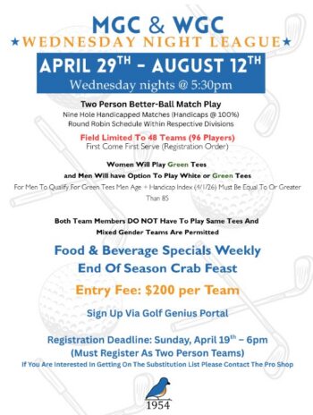 Wednesday Night League Notice 2026