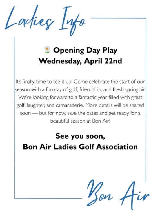 Ladies Opening Day 2026