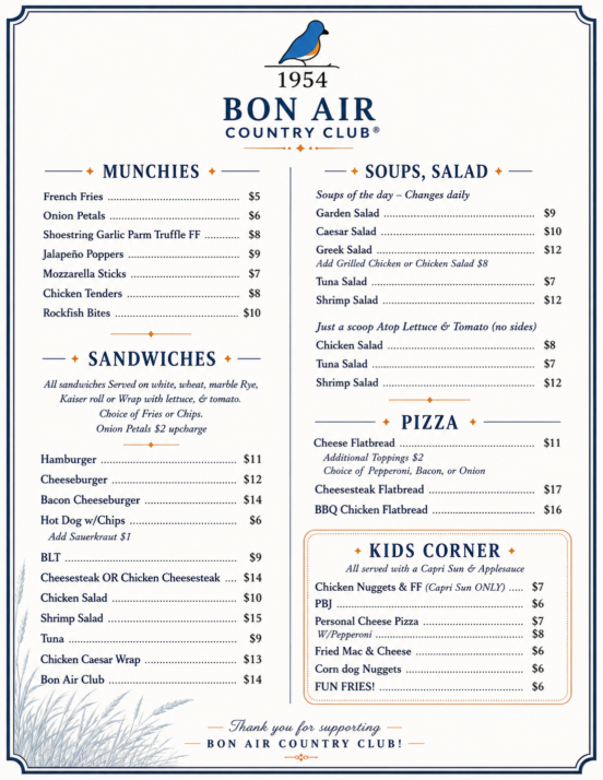 BonAirRegularMenu